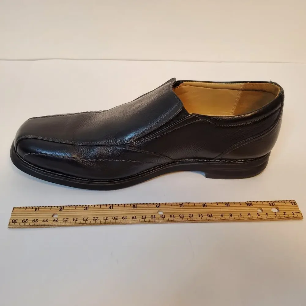 Nunn Bush Mens Black Leather Slip On Loafers Shoes 11.5M Sheepskin 81044-007